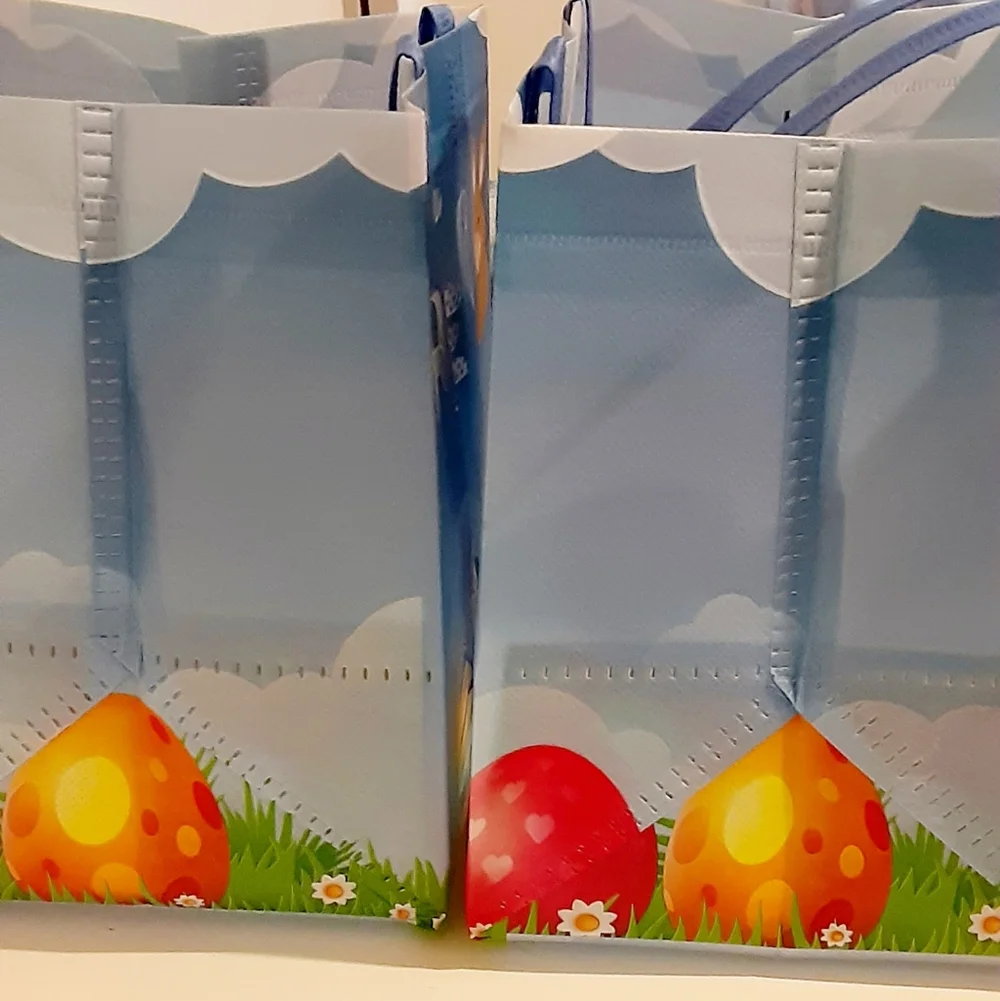 Easter Reusable Totes Bag Blue Gift Kid Egg Bags - Home Party Supplies 2 For $13